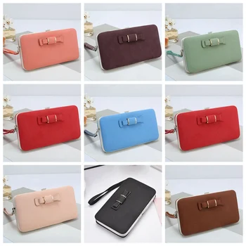 

2019 New Korean Women's Wallet In The Long Mobile Phone Bag Bow Lunch Box Female Bag Card Bag Purse