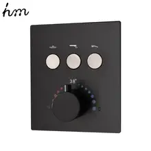 hm Touch Button Concealed Shower Switch Black Brass Thermostatic 3-way water Shower Valve model hm 7420 hm 7421 touch pad touch pad
