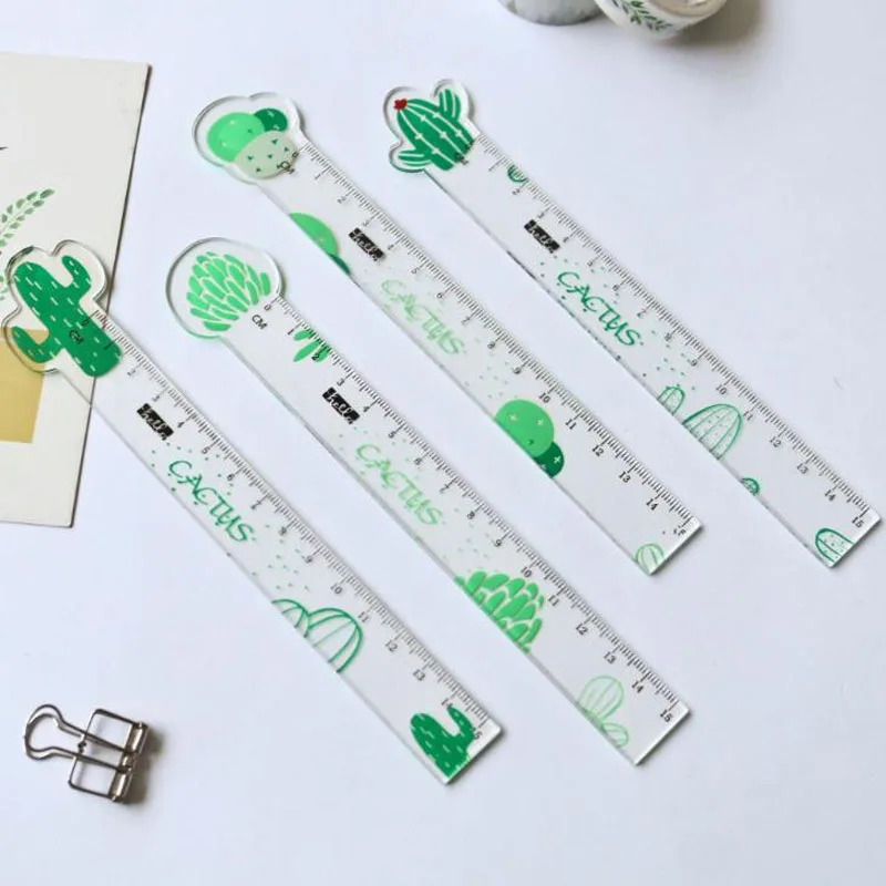 

Ellen Brook 1 Pcs Kawaii Simple Transparent Carrot Cactus Plastic Ruler Measuring Straight Ruler Tool Student Gift Stationery