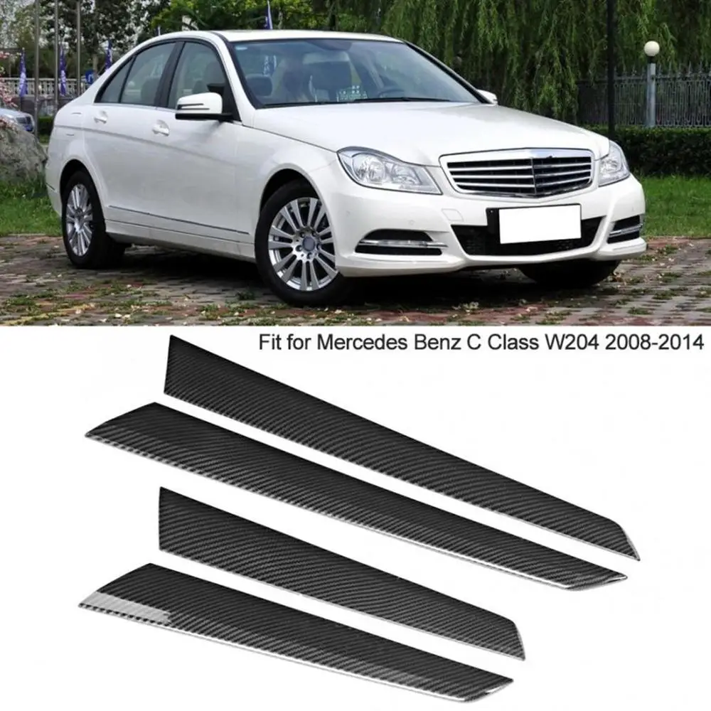 4 шт. для benz C Class W204 W204 2008-, декоративная панель для межкомнатной двери автомобиля, накладка рамы, автомобильные аксессуары