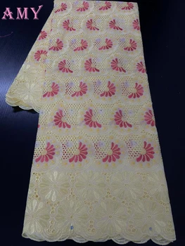 

High Quality Swiss Voile Laces In Switzerland Cotton African Dry Cotton Lace Fabric Nigerian Man Voile Lace 5Yard AMYNI3233