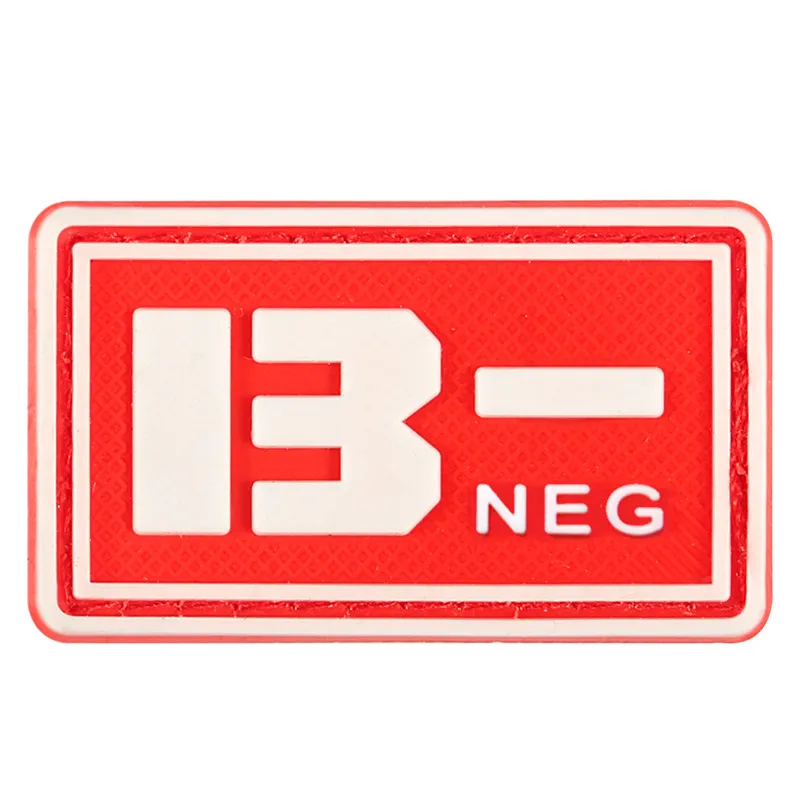 22 Пластырь типа крови A+ B+ AB+ O+ Положительный A B AB O+ POS A-B-AB-O-NEG-отрицательный ПВХ значок боевой дух тактический военный крюк патч - Цвет: 22
