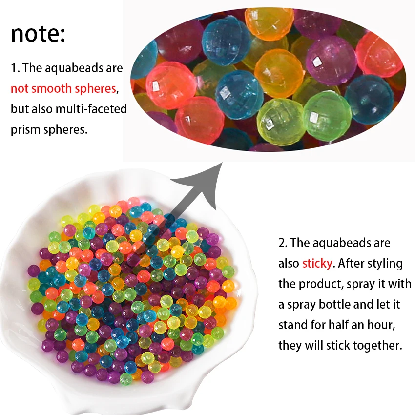 

DOLLRYGA DIY Children Polyhedron Beads Crafts for Kids 1000pcs Aqua Crystal Creative Material Beads Water Spray Magic Puzzle Toy