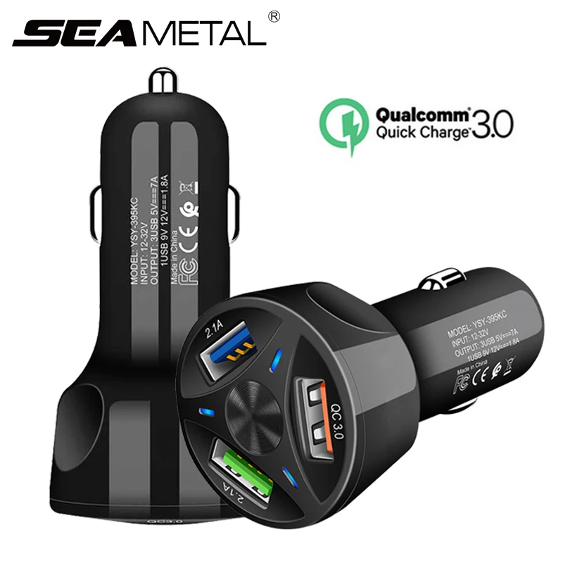 

Car Cigarette Lighter Adapter Quick Charge Socket Splitter QC3.0 Car Charger 3 Port USB Fast Charging For Huawei IPhone Samsung