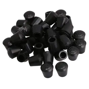 

40PCS 10mm Inner Diameter Black Round Furniture Chair Table Legs Feet Rubber Covers Floor Protectors Caps