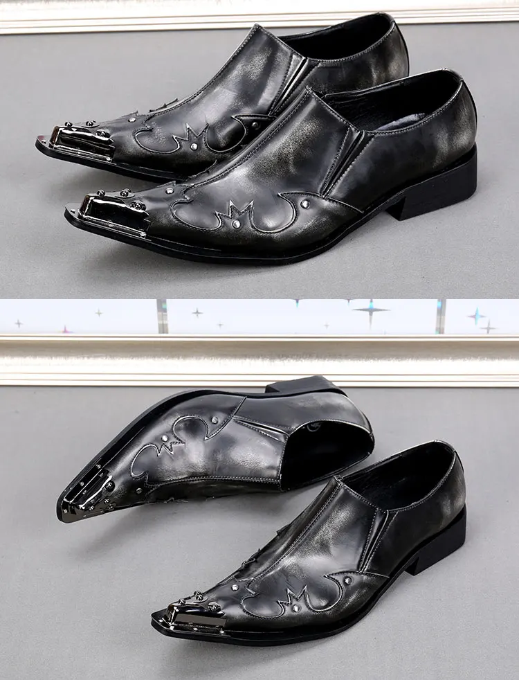 Herrenschuhe aus echtem Leder mit eiserner Zehenkappe, Originaldesign, maßgeschneidert, luxuriöses Retro-Schuhwerk für Büro, formelle Anlässe und Hochzeiten – Detail 28
