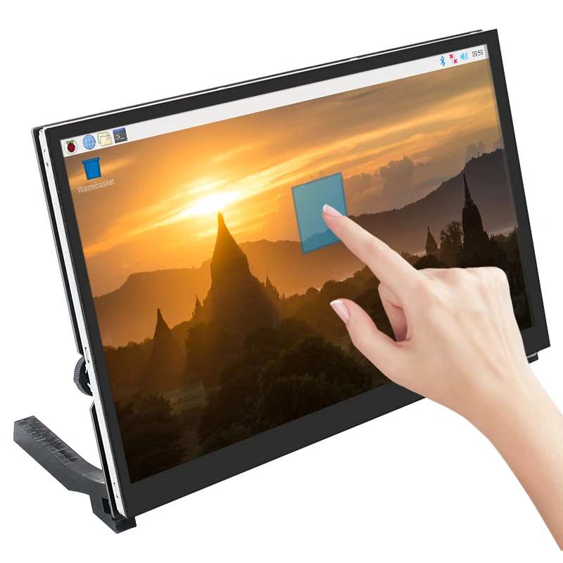 Ips Lcd Display Touch Screen com Suporte Monitor 10.1 1024x600 1280x800 Raspberry pi 4b pc - Imagem 2