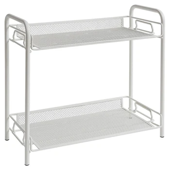 

2-Layers Storage Rack Spice Condiment Basket Desk Organizer for Kitchen Bathroom Storage Shelf