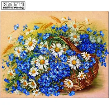 

DIY 5D New Needlework Resin Diamond Embroidery basket of flowers Diamond Painting Rhinestones Full Drill Diamond