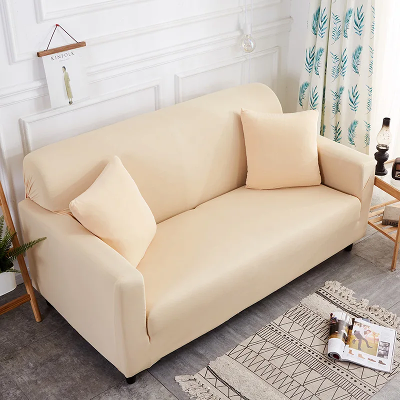 

All Edges Included Elasticity Solid Color Versatile Sofa Cover Full Cover Sofa Cover Plain Color Sofa Slipcover Elastic Dustproo