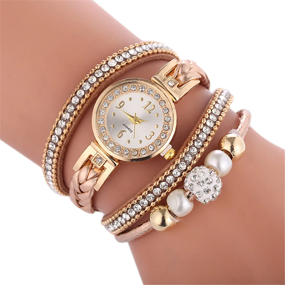 Роскошные часы для женщин красивый модный браслет Zegarek Damski дамы Saat наручные часы Relogio Feminino круглый Reloj Mujer Часы - Цвет: E