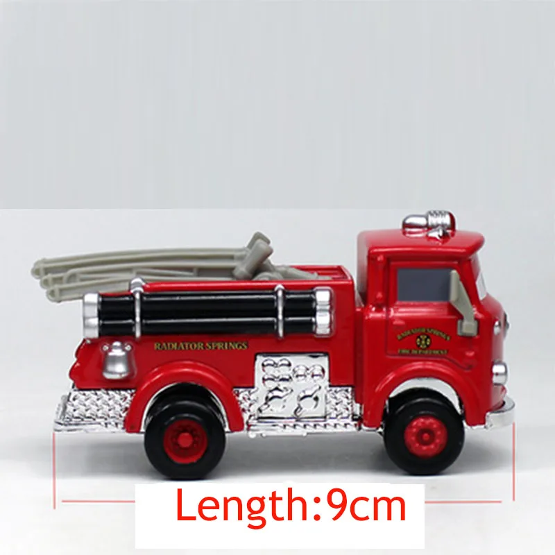 Disney Pixar Cars 2 3 Red Fire Truck Пожарная машина Король Джексон Металлический сплав Модель