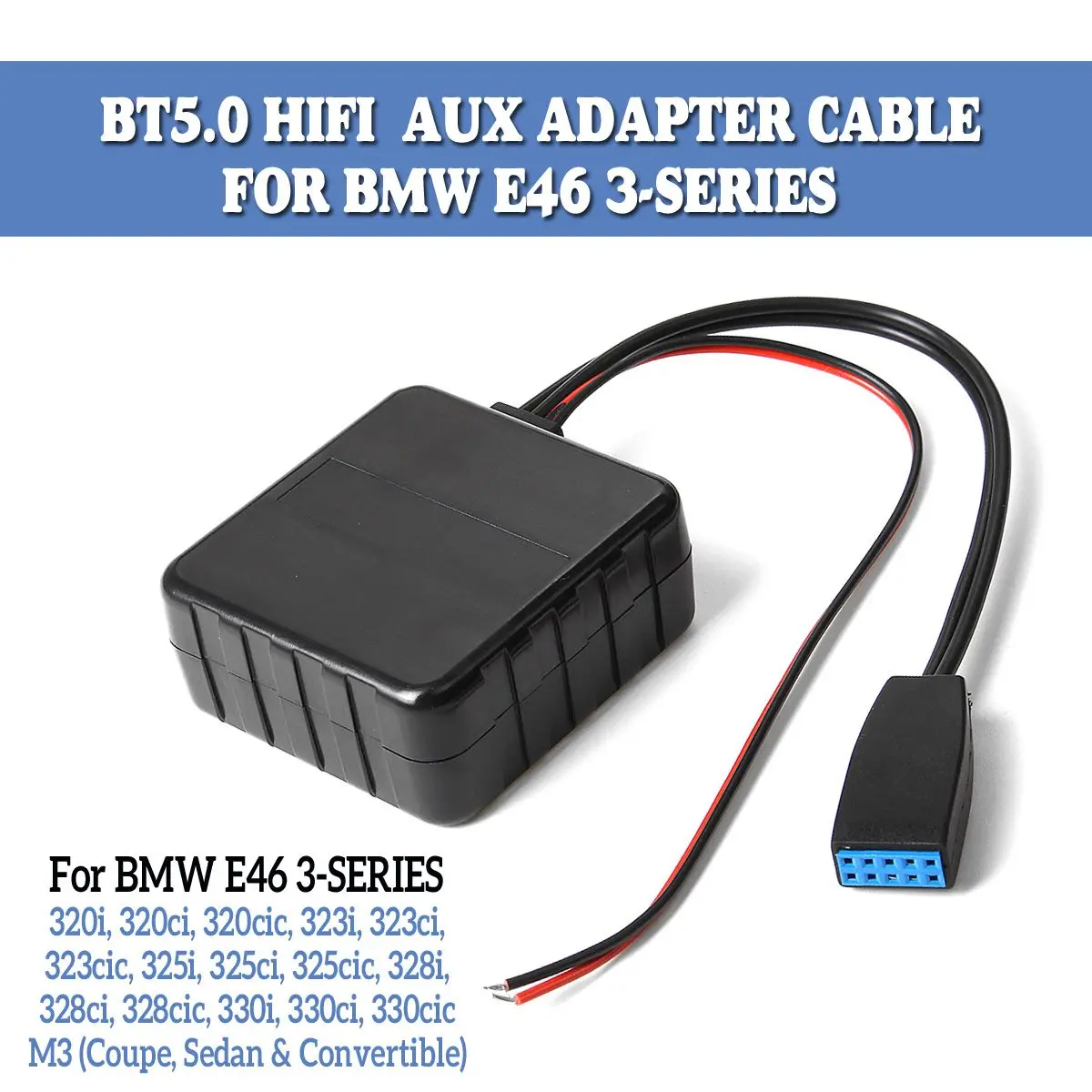 

12V Car bluetooth Module AUX Cable Adapter Wireless HIFI Stereo Audio Music Radio For BMW E46 3 SERIES 320i 320ci 320cic