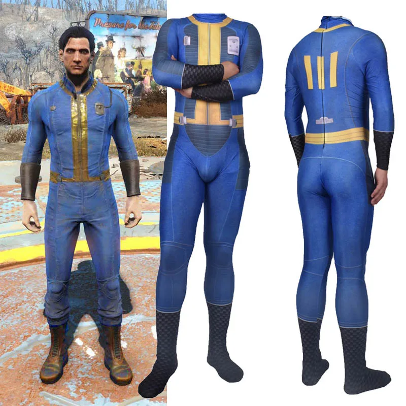 Игра Fallout 4 vell костюм зентай для косплея боди для взрослых детей унисекс цельный Хэллоуин обтягивающий костюм комбинезоны из спандекса