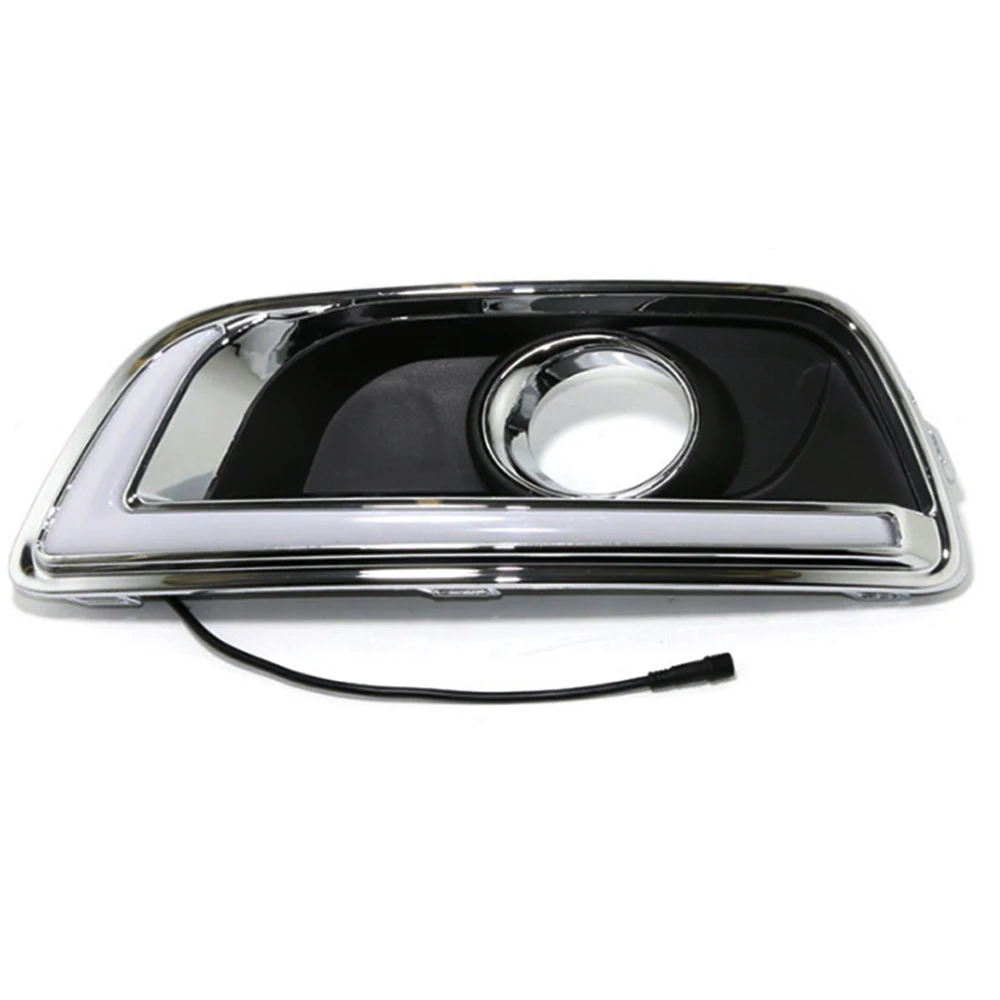 1 пара для Chevrolet Malibu 2011- светодиодный дневные ходовые огни DRL с желтыми сигнальными огнями COB