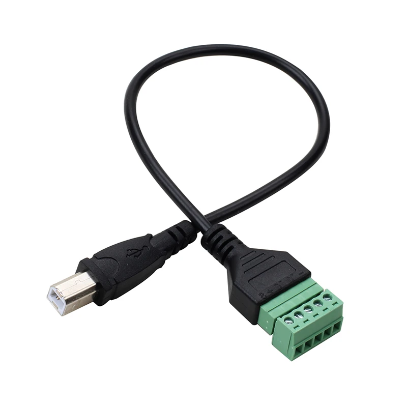 USB 2,0 Женский B Micro usb mini usb type-C Мужской до 5 Pin женский болт винтовой разъем с экранированной клеммой Кабель-адаптер 1 фут - Цвет: 3USB-B