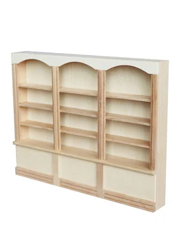 

1/12 Simulation Doll House Wooden Bookshelf Display Cabinet 4-Shelf Blank Kids Toy Miniature Shop Wooden Bookshelf