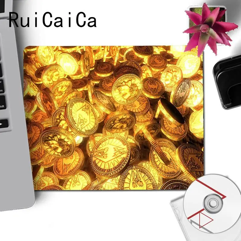 No Lock Edge18x22cm RuiCaiCa Подарочный коврик для мальчика, монеты, настраиваемый игровой Размер коврика для компьютерной мыши для ноутбука 18x22 см 25x29 см, резиновые коврики для мыши - Цвет: No Lock Edge18x22cm