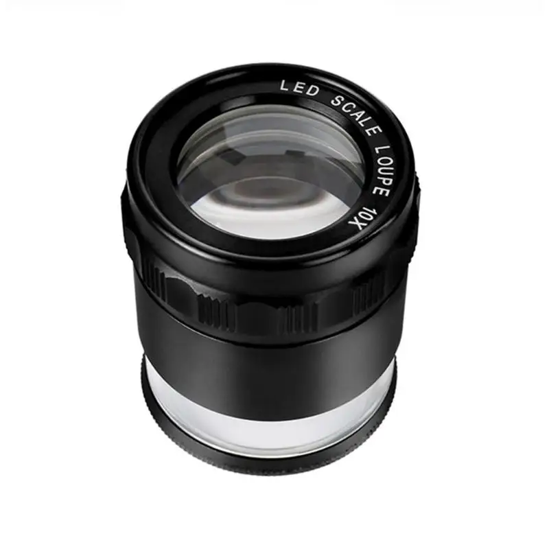 com luz led mini lente loep bolso lupa vidro óptico
