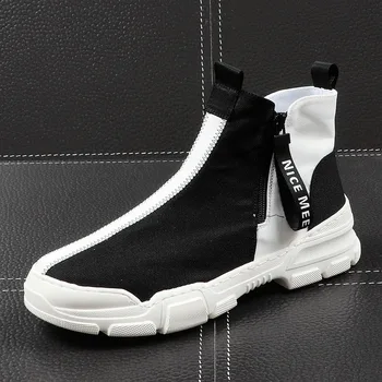 

Men Fashion Casual Ankle Boots Summer Breathable High Top Leisure Sneakers Male Thick Bottom Shoes Botas Hombre