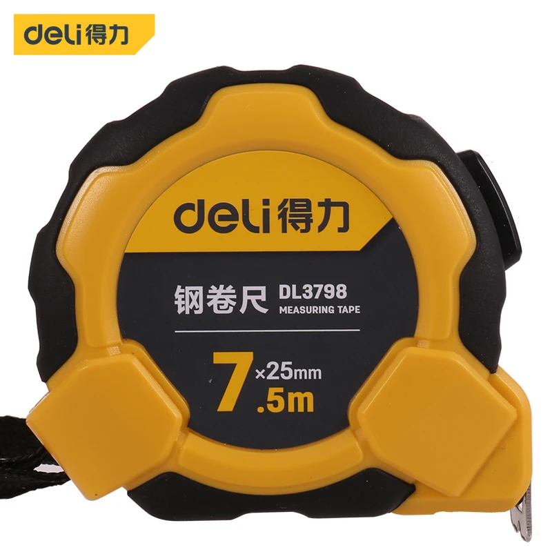 Deli Rubber Plastic Steel Tape Measure Tape Measure Precision Durable Measuring Ruler Tape Precise Retractable Flexible