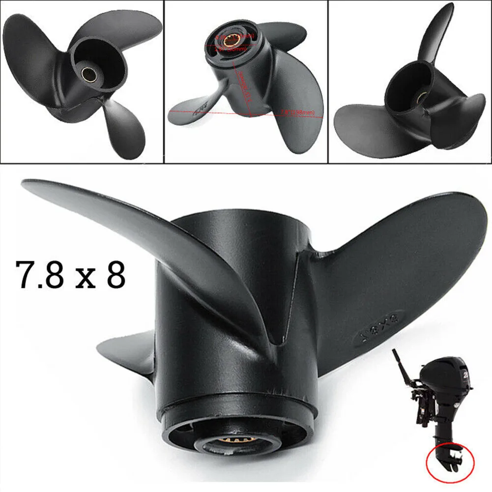 

7.8X8 Engines Marine Replacement Spline Tooths Aluminum Alloy Parts Outboard Propeller Yacht Blades R Rotation Motor For Tohatsu