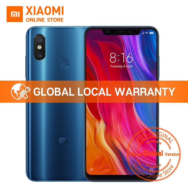 Глобальная версия Xiaomi mi 8 6 Гб 64 21 &quotполный Экран Snapdragon 845 Octa Core 20MP Фронтальная