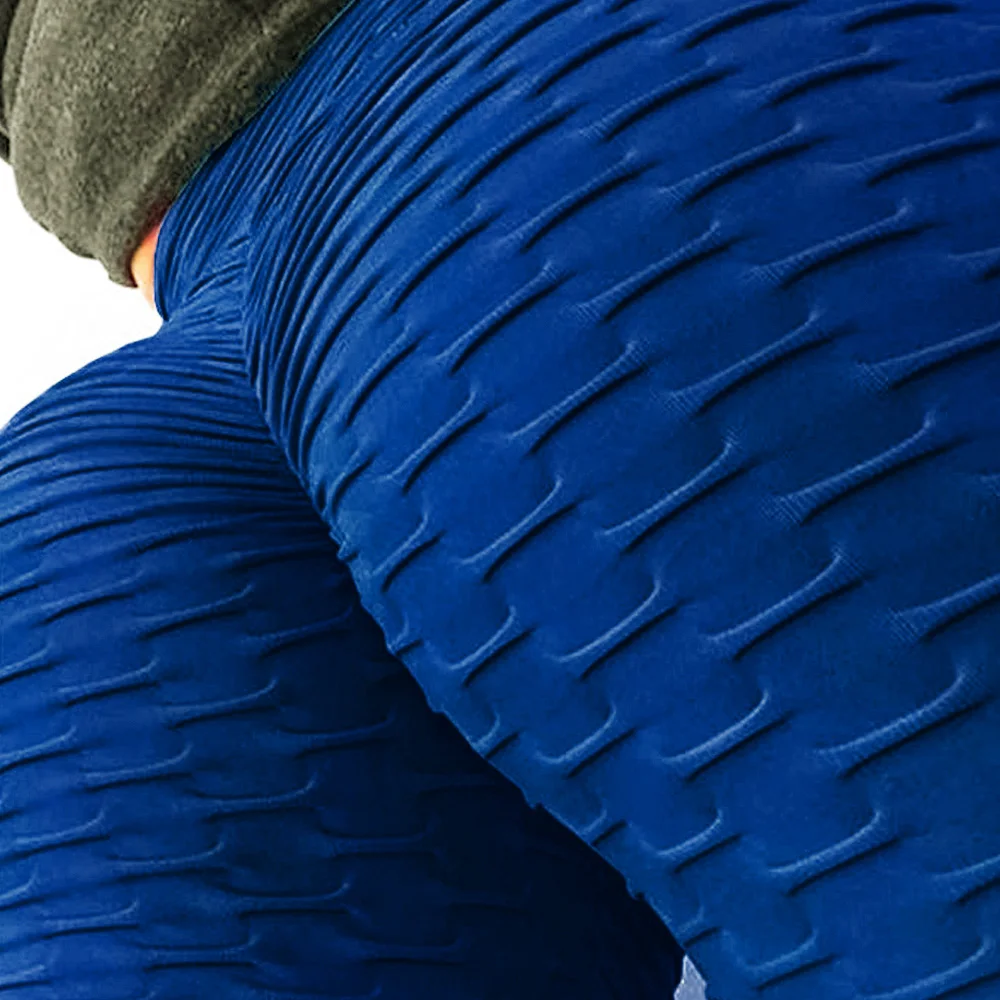 SWOLF, женские штаны для йоги, сексуальные, высокая талия, подтяжка ягодиц, штаны для фитнеса, попой, леггинсы, брюки, колготки, резинки, текстурированные, леггинсы для тренировок - Цвет: blue