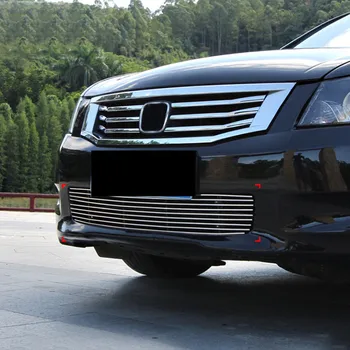 

For Honda Accord 2008 to 2013 Stainless Steel Front Bumper Front Grille Front Grilles Shiny Front Center Grills Car Styling