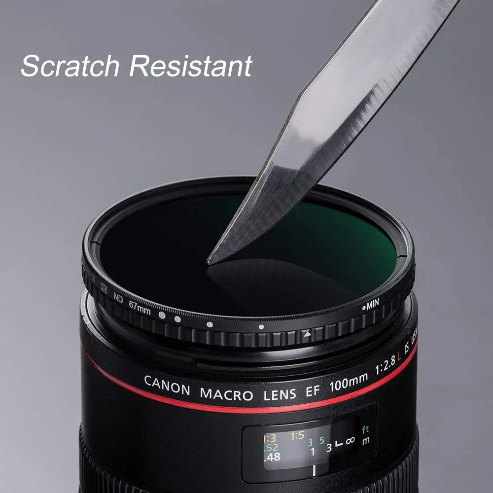

K&F Concept 72mm Fader ND Filter Without Cross, Neutral Density Variable Filter ND2 to ND32 for Camera Lens NO X Spot,Nanotec
