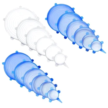 

Silicone Stretch Lids,Reusable, Durable and Expandable Food Covers,Keeping Food Fresh, for Dishwasher and Freez