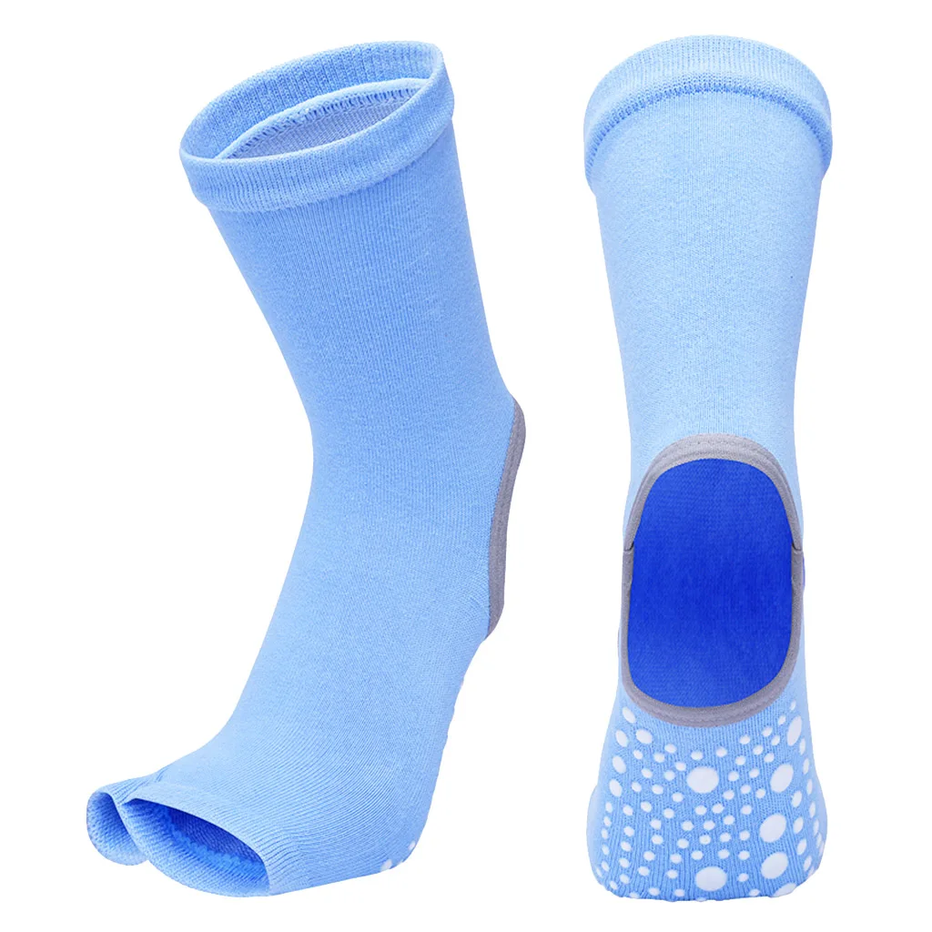Дышащие носки для йоги Пилатес балет спортивный носок фитнес нескользящий носок - Цвет: Blue