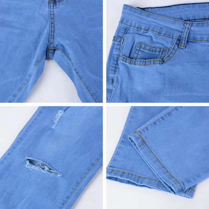 Mens Ripped Jeans for men Casual Black Blue Skinny slim Fit Denim Pants Biker Hip Hop Jeans with sexy Holel Denim Pants Mens Ripped Jeans for men Casual Black Blue Skinny slim Fit Denim Pants Biker Hip Hop Jeans with sexy Holel Denim Pants
