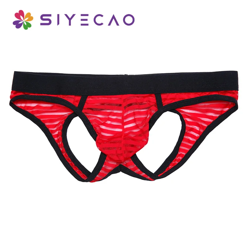 2019 Men Mesh Jockstrap Underwear G-Strings &amp Thongs Sexy Gay Penis Pouch Bikini Buttocks Hollow Low-waist Thong |