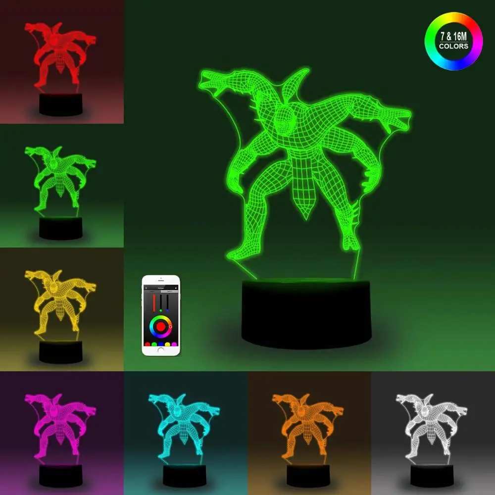 NiteApps 3D Goro статуя mmoral Combat ночник настольная Иллюзия украшение лампа подарок на день рождения приложение/сенсорное управление