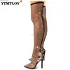 Summer Bling Bling Rhinestone Mesh Pointed toe Sandals Ankle Boots Stiletto High Heels Female Crystal Mesh Shoes Sandals 4