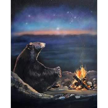 

DIY Painting By Numbers Bear Heating Kit Oil Picture By Numbers Animals Wall Art Painting on Canvas Home Decoration Gift