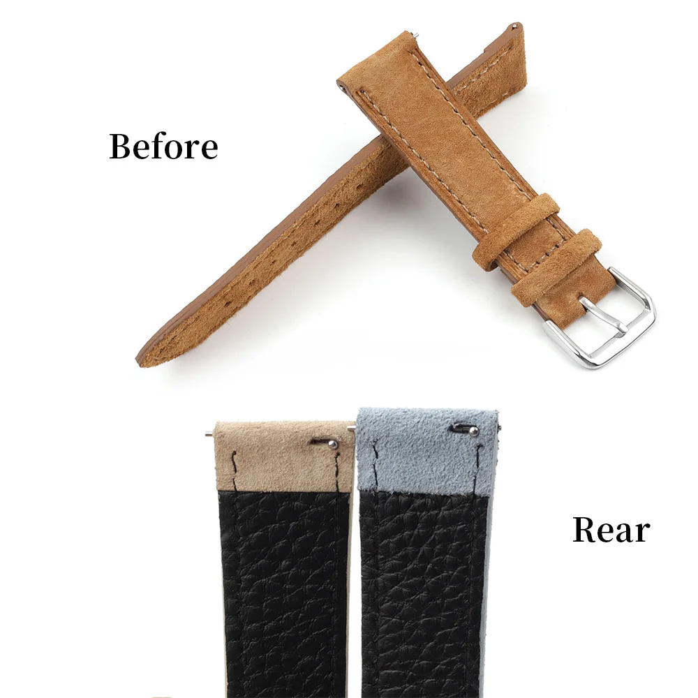 Soft Suede Leather Watch Band 18mm 19mm 20mm 22mm 24mm Blue Watch Straps Stainless Steel Buckle Watch Accessories Soft Suede Leather Watch Band 18mm 19mm 20mm 22mm 24mm Blue Watch Straps Stainless Steel Buckle Watch Accessories