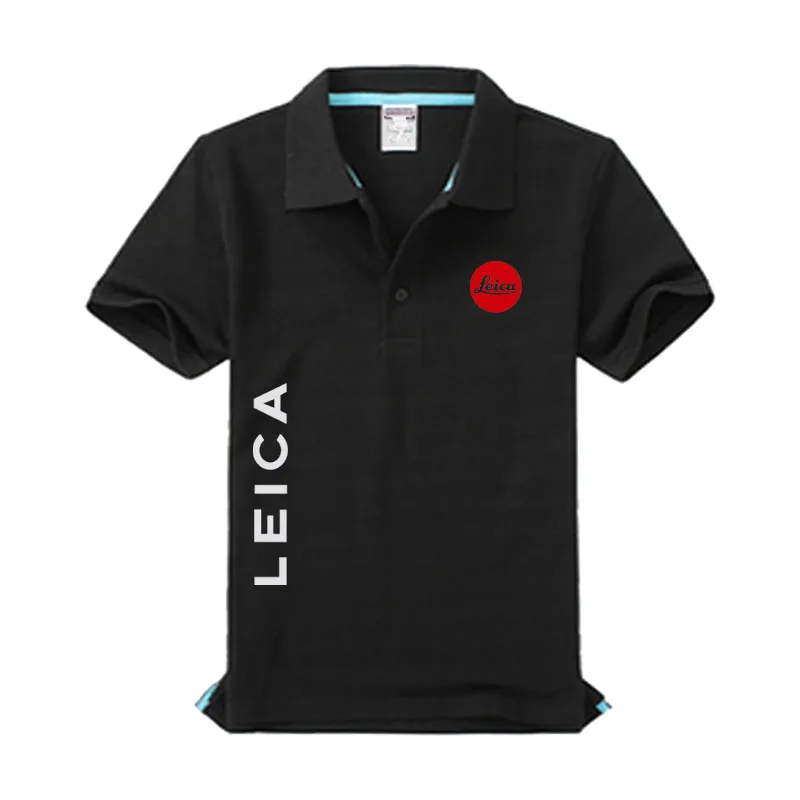 Новая мужская рубашка поло с логотипом Leica, Высококачественная Мужская хлопковая рубашка с коротким рукавом, брендовые майки