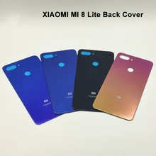 Xiaomi mi 8 Lite Задняя крышка батареи Стекло Задняя Дверь Корпус Крышка Замена для Xioa mi 8 lite mi 8 Lite чехол для телефона с логотипом