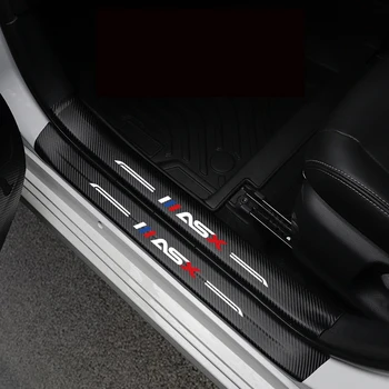

Lsrtw2017 Fiber Leather Car Sill Sticker Threshold Mat for Mitsubishi Outlander Sport Asx RVR 2011-2019 Accessories Auto Styling