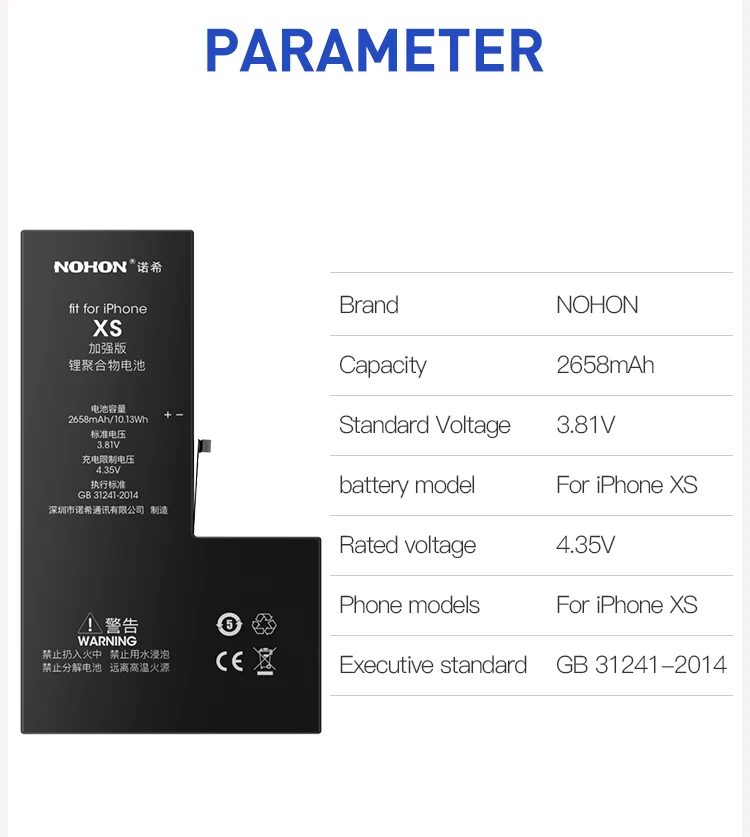 Nohon аккумулятор для Apple iPhone XS батарея для iPhone X XR XS Max Замена батареи реальная емкость iPhone Batarya