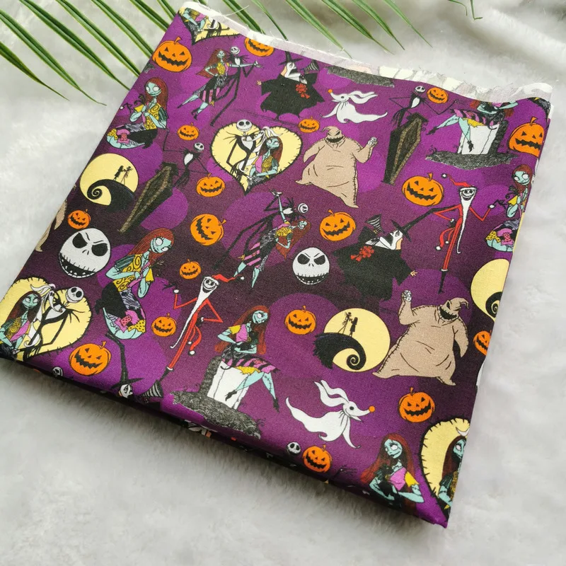 Хлопчатобумажная ткань с рисунком черепа и девушки для одежды ручной работы