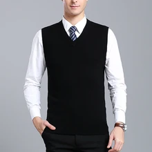 Новое поступление, Однотонный свитер, жилет, мужские кашемировые свитера, шерстяной пуловер для мужчин, бренд, v-образный вырез, без рукавов, Джерси, Hombre