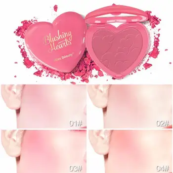 

1pc Professional Face Makeup Shimmer Blush Powder Baked Powder Bronze Blush Contour Shaped Heart Highlighter Blusher