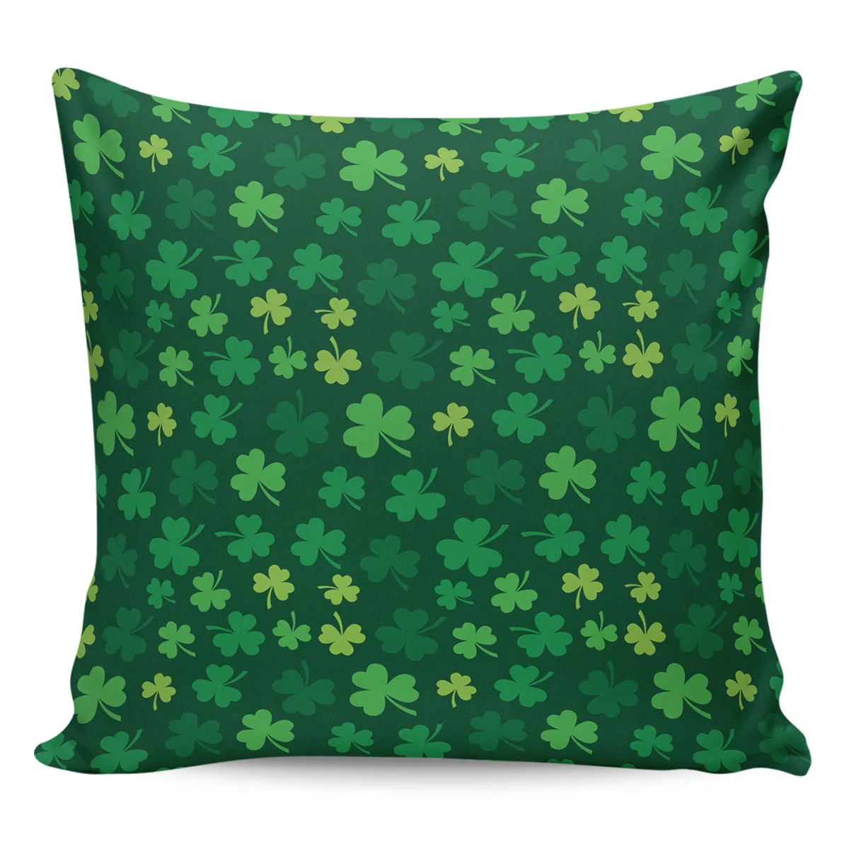 St. Patrick'S Day Shamrock Pattern Green Pillow Covers Cases Pattern Cover Cushion Pillowcase Square Print