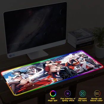 

FFFAS 4mm Thickness Print Colorful Led Mouse Pad Mat Large Gamer Customized Glow Shine Light Mousepad for Computer Laptop