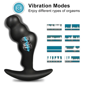 Powerful Vibrating Prostate Massager for Men with Wireless Remote Control Erotic Male Silicone Anal Butt Plug Sex Toys for Adult 3