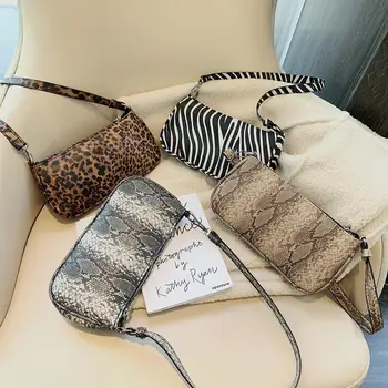 

Bags For Women 2020 New Leapord Zebra Pattern Small Shoulder Bag Personality Wild Serpentine Snake Pu Leather Underarm Bags Tote