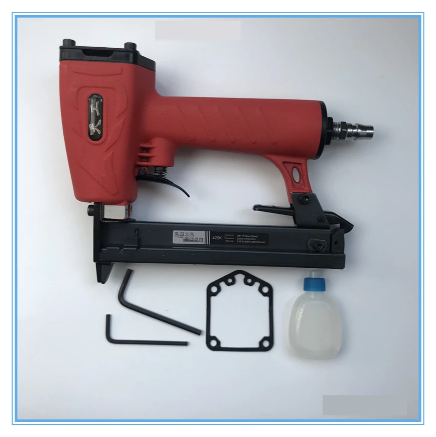 

425K Air Nailer Stapler Gun Pneumatic U Type Gun For Rattan Alumium Metal Pole furniture 410K 413K 416K 418K Staples